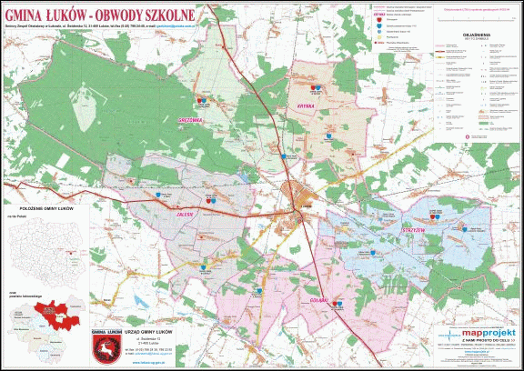 Gmina £uków- mapa